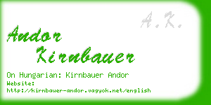 andor kirnbauer business card